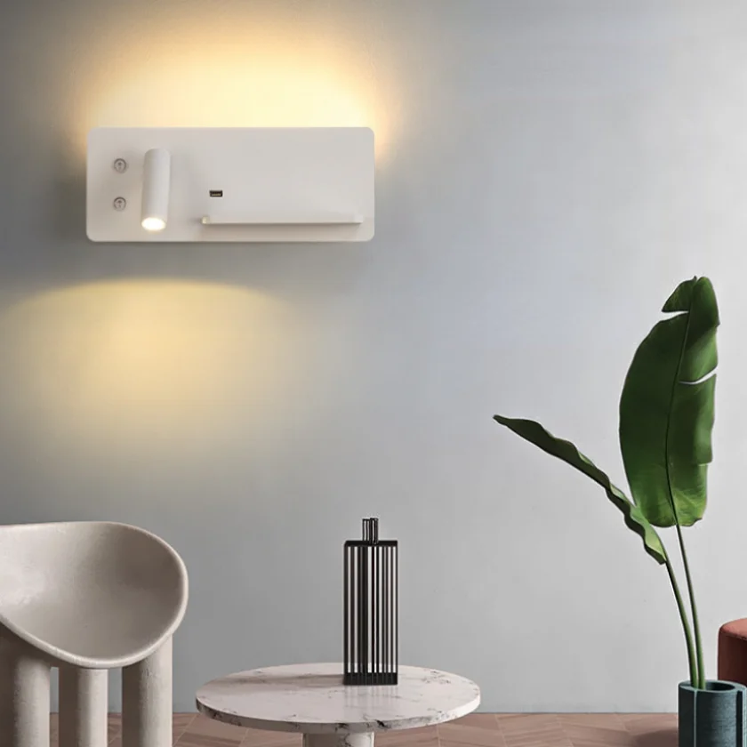현대 호텔 벽 램프 Usb 무선 충전 Sconce 조명 독서 조명 장식 스포트라이트 배경 침실 머리맡 Led