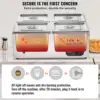 110V 4-Pan Food Warmer, 1200W Electric Steam Table 15cm/6inch Deep, Professional Stainless Steel Buffet Bain Marie 48 Quart 4