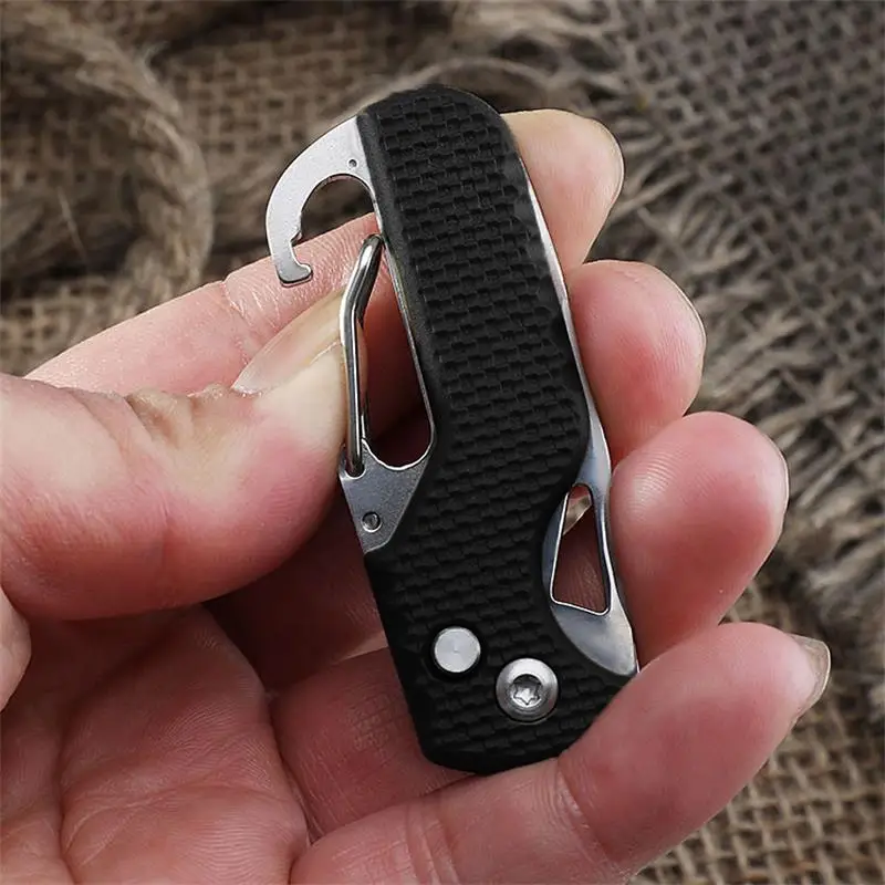 Parcel Knife 1pc Portable Multi-functional Parcel Knife Keychain Serrated Hook Unpacking Emergency Survival Box Opener