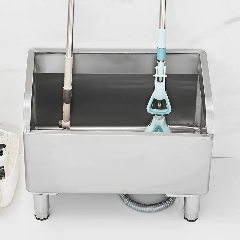 Stainless steel mop sink, laundry sink, household rectangular cloth sink, extended, bathroom, hand washing