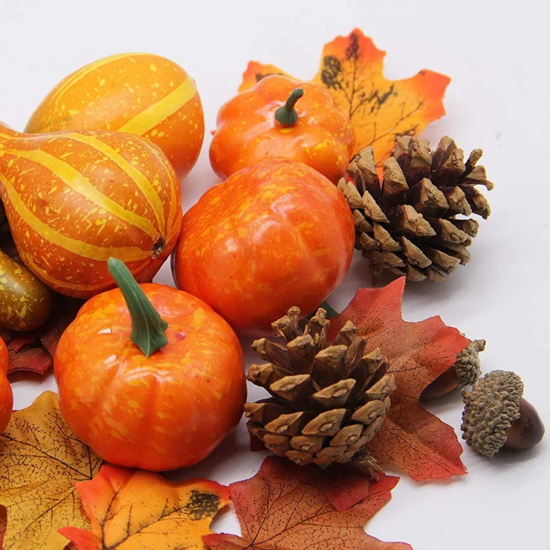 50 Stück künstliche Kürbis Halloween Dekorationen für zu Hause Mini gefälschte Kürbis Herbst Ernte Party Thanksgiving Ornament Requisiten Dekor – Detail 2