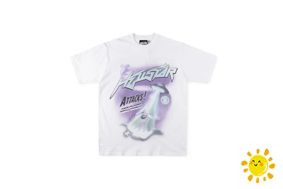 

High quality 1:1 Vintage Pattern Print Hellstar T Shirt Men Women 100% Cotton Hellstar Top Tees Fashion