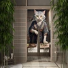 Cartoon AI Cat Door Curtain Funny Dining Room Door Decor Curtain Partition Curtain Drape Kitchen Entrance Hanging Half-Curtain 2