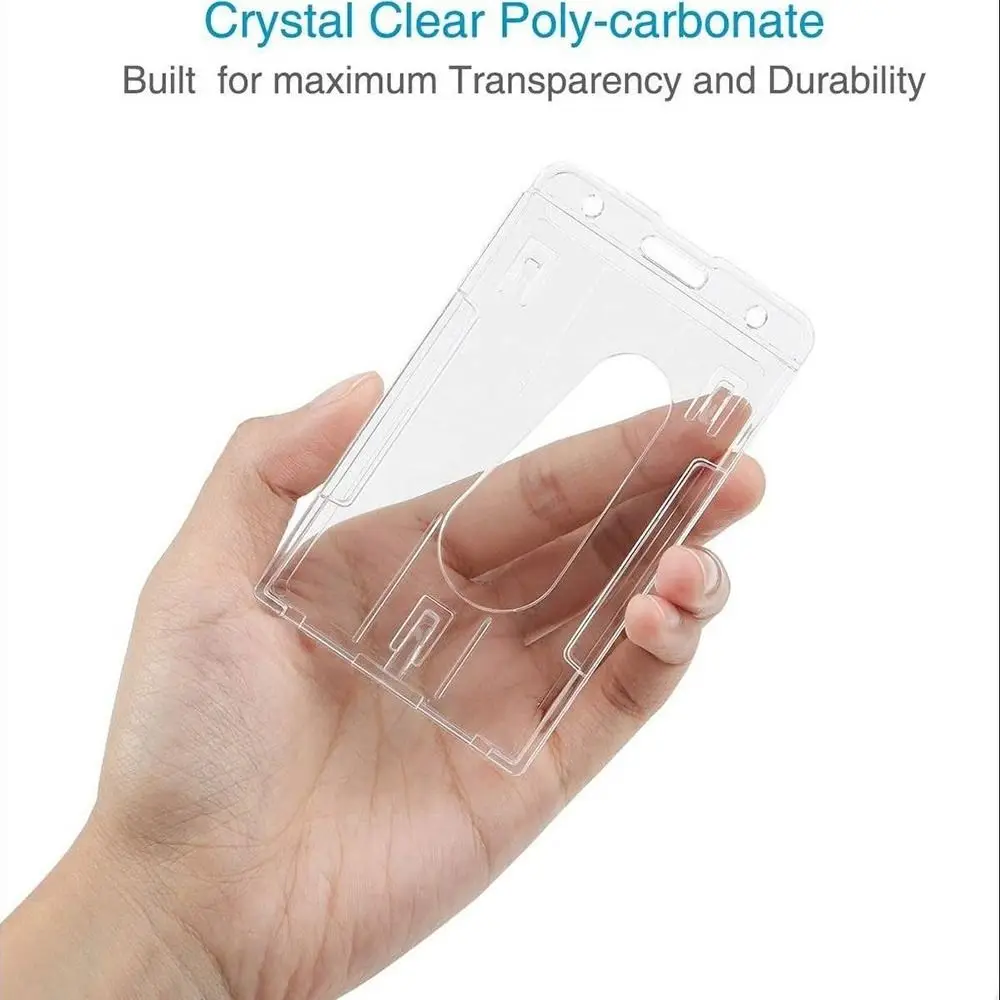 높은 가시성 ID 배지 거치대 내구성 PVC 투명 이름표 거치대, 조정 가능한 스키 패스 거치대 사무실, 2 개