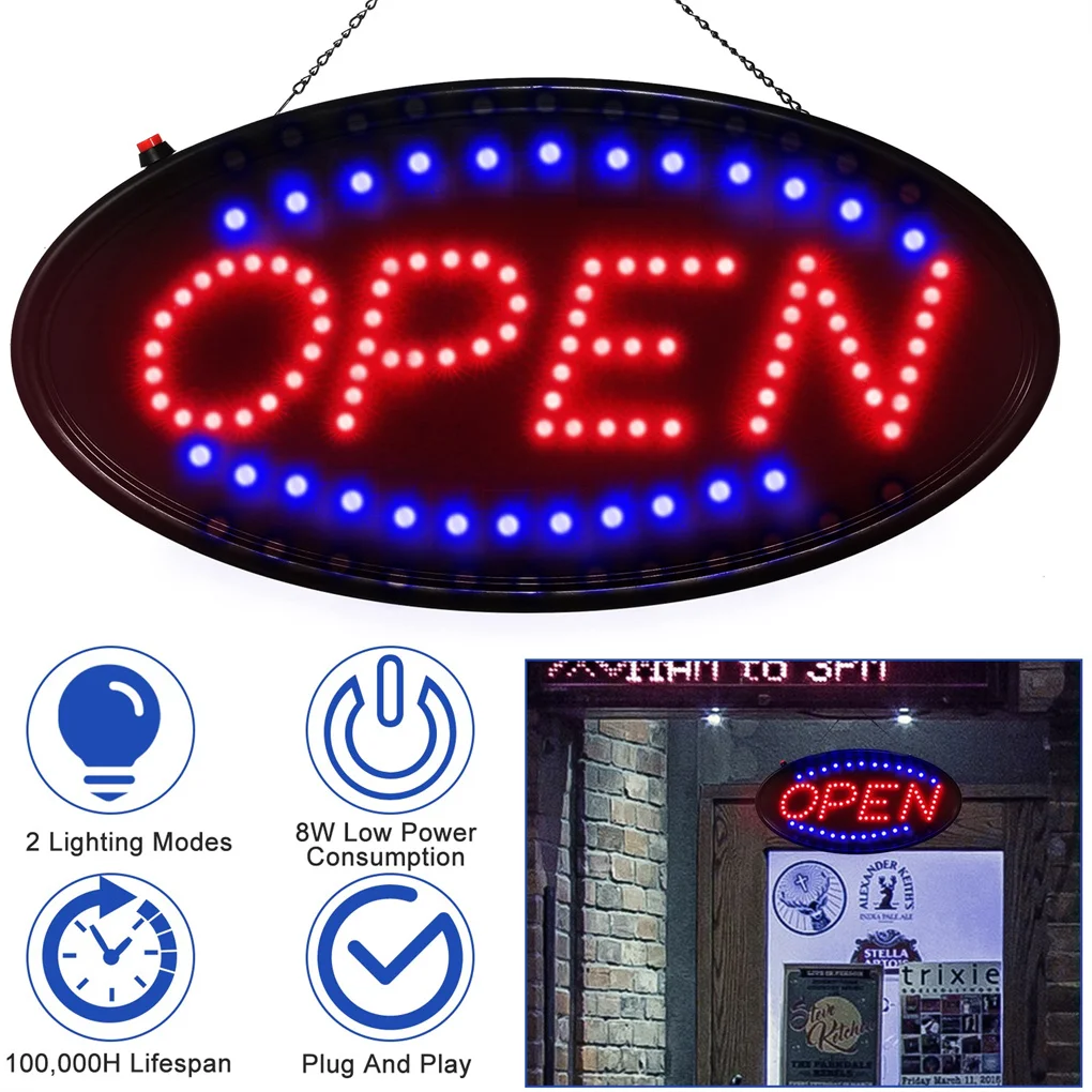 LED Neon Open Sign For Business - 18 x 8.5 Inch Larger Size Ultra ...