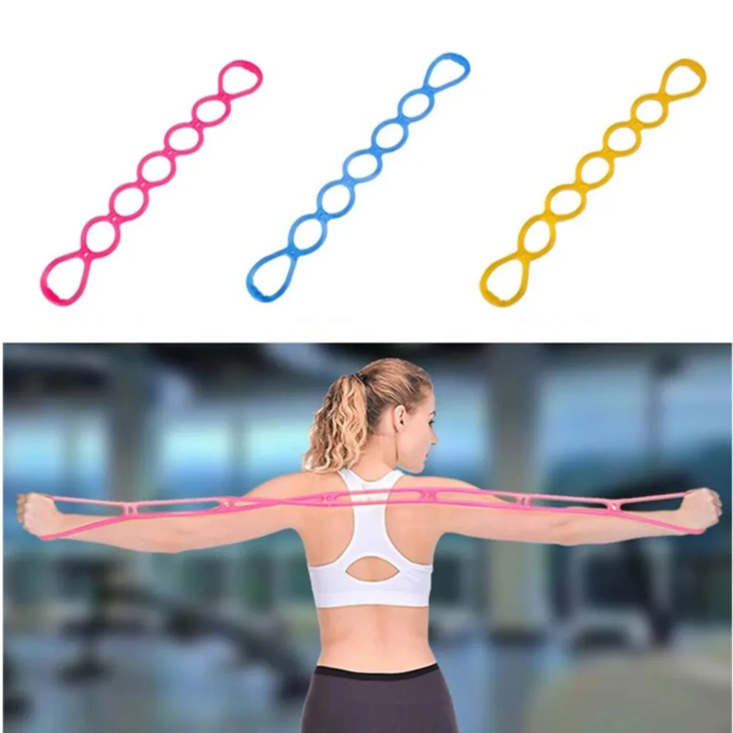 7 Ring Stretch Resistance Band Leg Hand Yoga Stretch Band Stretcher Arm Exerciser Silicone Fitness Workout Physical Therapy