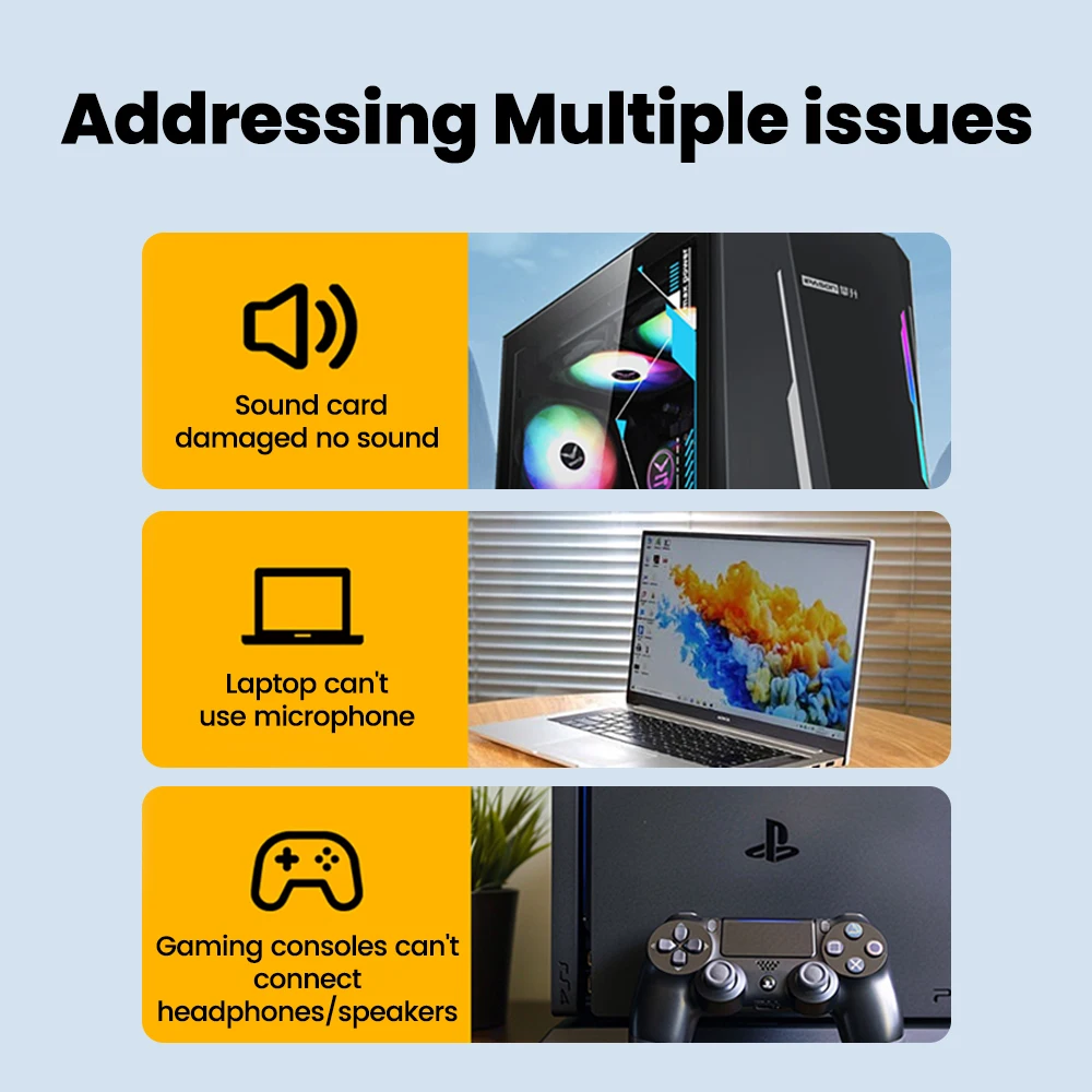 미니 외장 USB 3.5mm 사운드 카드 마이크 헤드폰 잭 스테레오 헤드셋 사운드 카드 오디오 어댑터 스피커 인터페이스 (PC/노트북용)