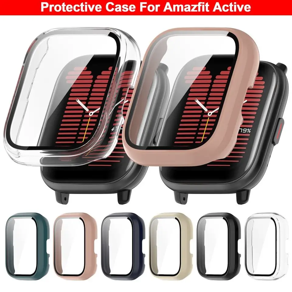 Per Amazfit GTS4 Mini PC + custodia protettiva integrata in vetro