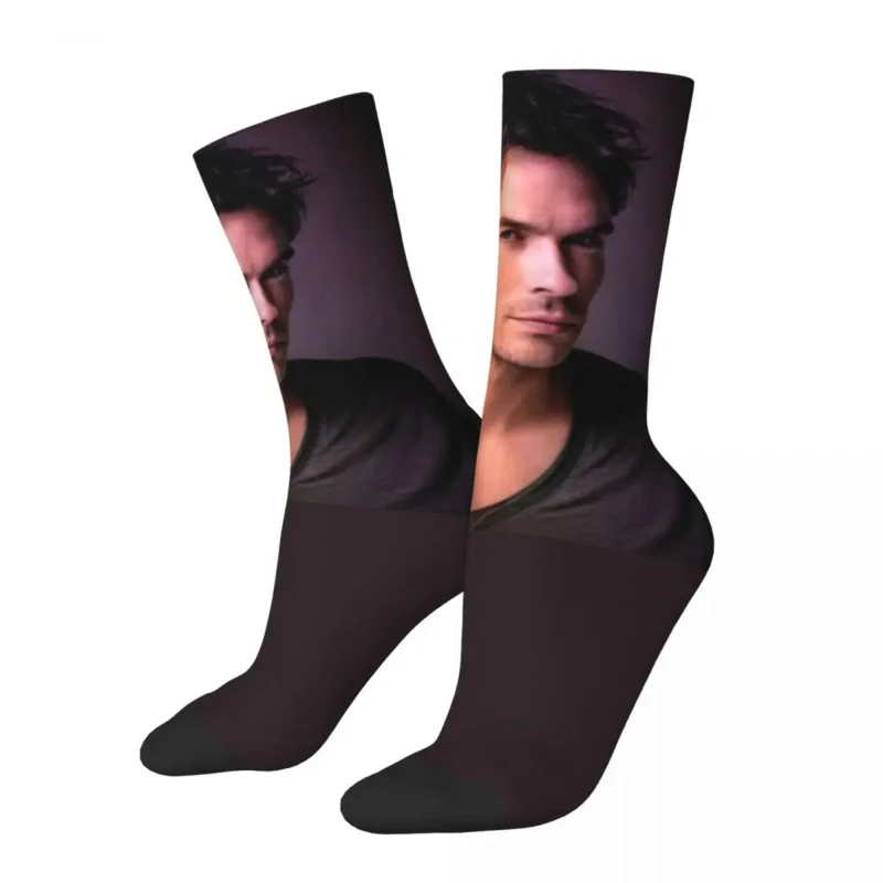 

Damon Salvatore Diaries Horror Film Theme Socks Merch for Male Cozy Dress Socks