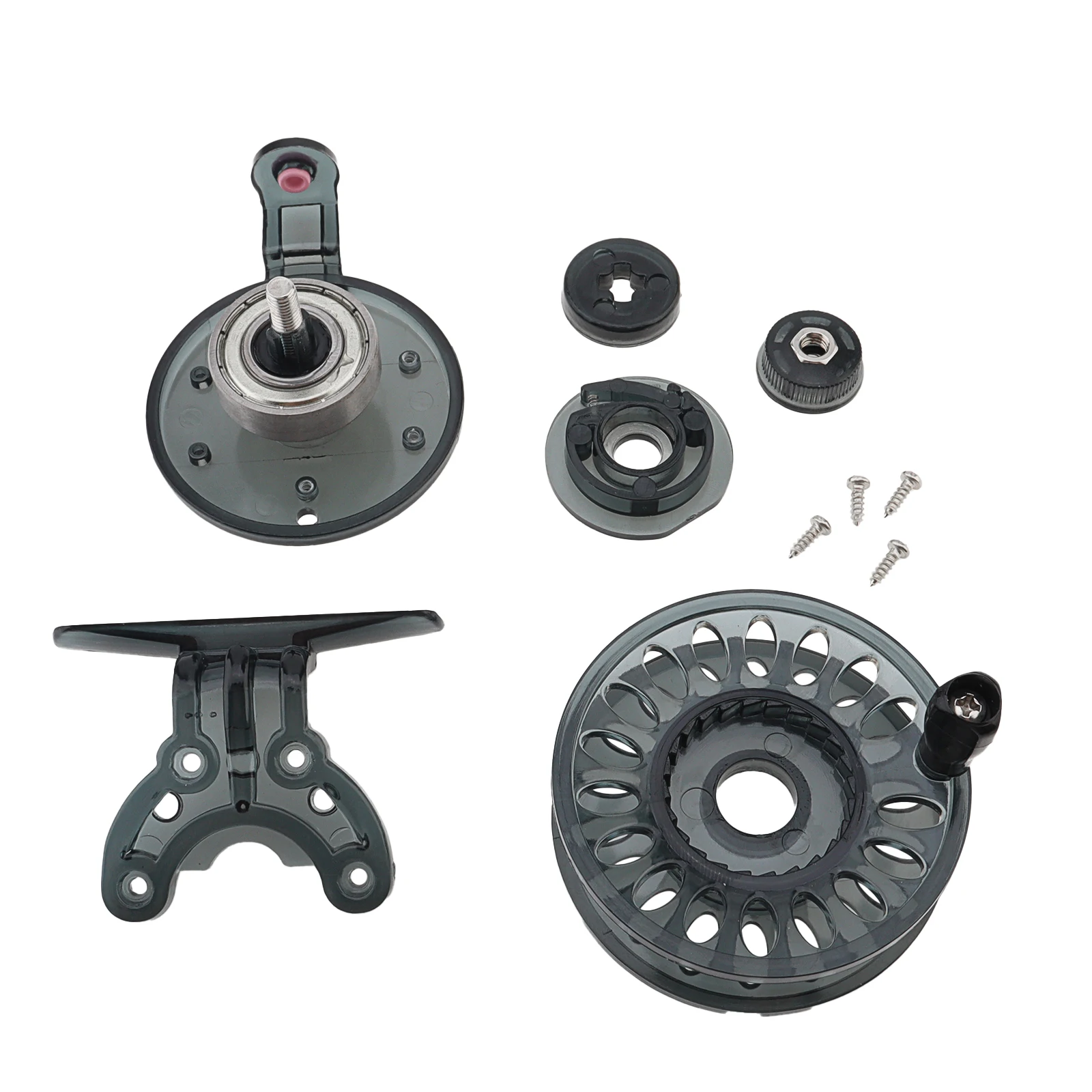 오른손 61mm 얼음 낚시 피더 낚시 릴 조정 가능한 드래그 손잡이가있는 내한성 핸드 휠