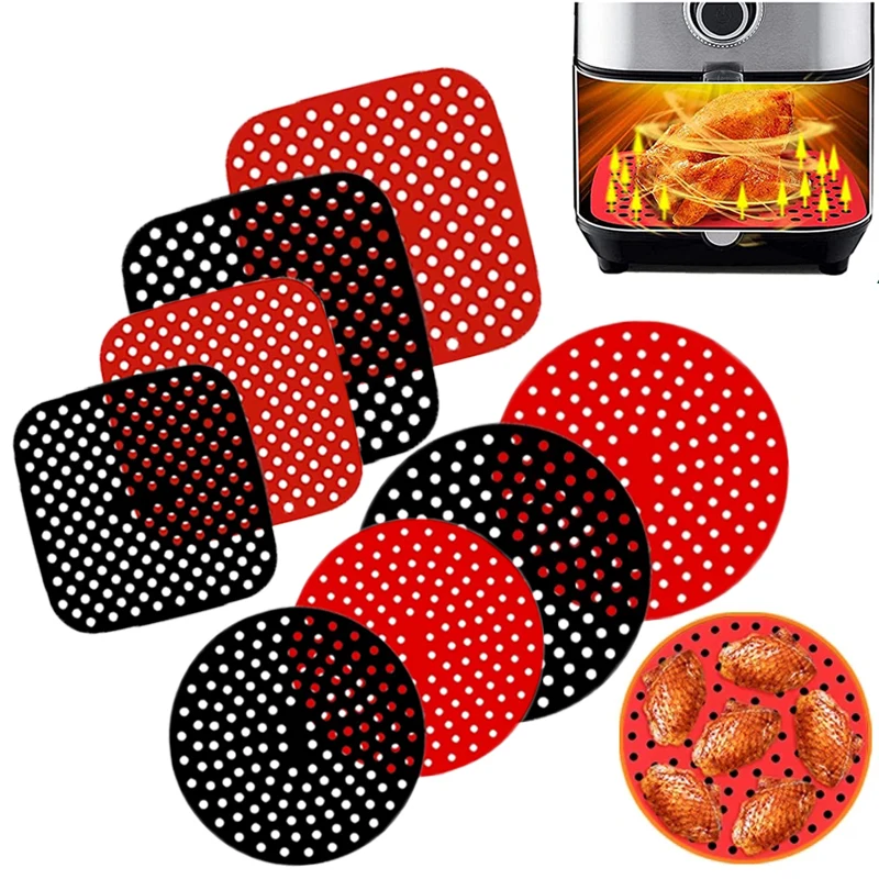 

Round/Square Silicone Air Fryer Mat Reusable Non-Stick Silicone Mats Air Fryer Oven Steamer Mat Home Kitchen Cooking Supplies