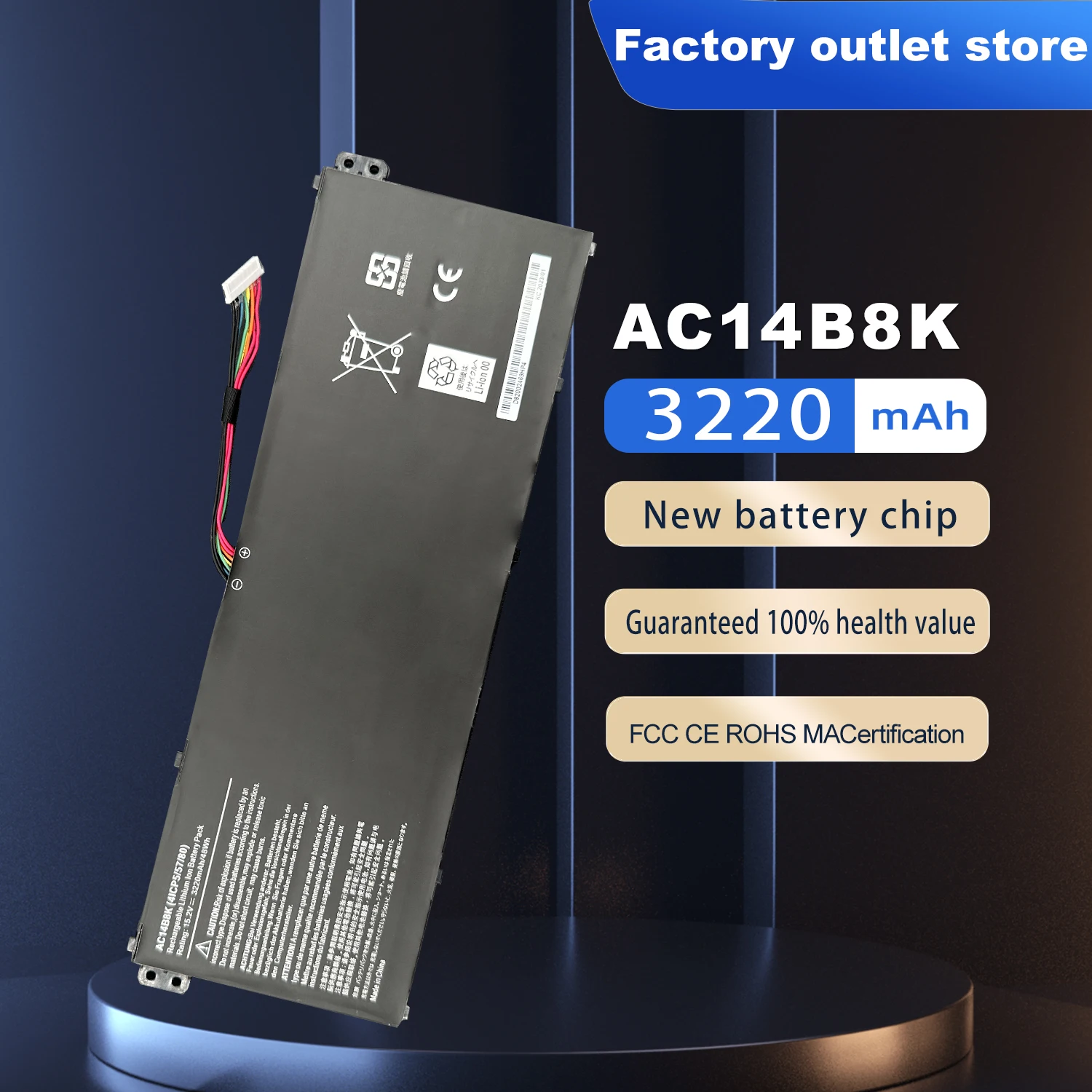 Wikinu AC14B8K AC14B3K Laptop Akku für Acer Aspire ES1-111M ES1-512 ES1