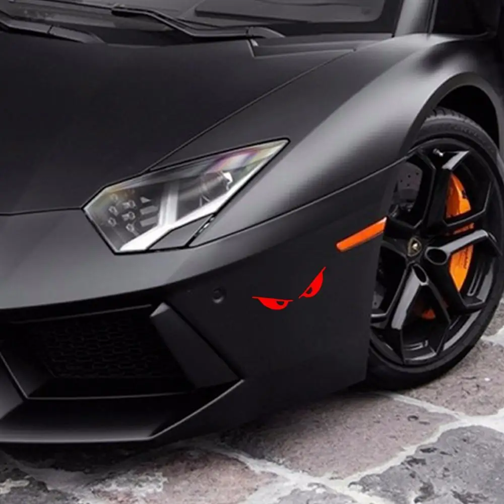 1PC PET Reflective Car Sticker Motorcycle Helmet Evil Eyes Shape Body Sticker Personalized Decoration Helmet Sticker