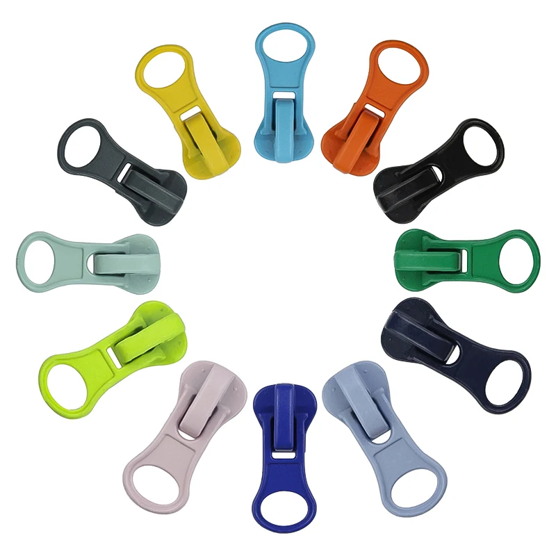 5# Metal Zipper Sliders 10Pcs for Resin Zippers Clothes Jacket Zip Puller Backpack Zipper Head Repair Kit Sewing Accessory