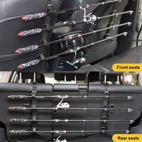 1 Set 4-Position Car Rod Holder Universal Front/Rear Seat Fishing Pole Rack Adjustable Clamp Mount Compact Tackle S 2