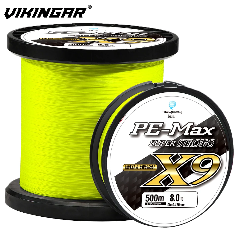 สายเบ็ดตกปลา VIKINGAR 300M 500M 1000M แบบถัก 9 เส้น สาย PE หลายเส้นใย เรียบลื่น แข็งแรงเป็นพิเศษ สำหรับตกปลาในน้ำเค็ม 1