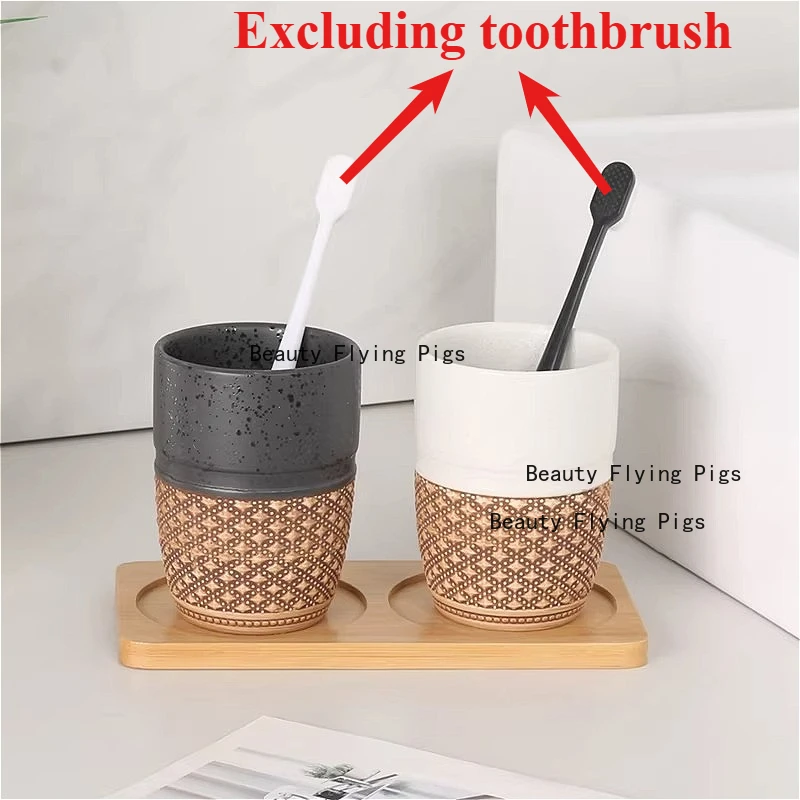 1pc Mouthwash Household Ceramic Toothbrush Hotel Toiletries Cups, Wash Cup, Bathroom Products_voghion.com