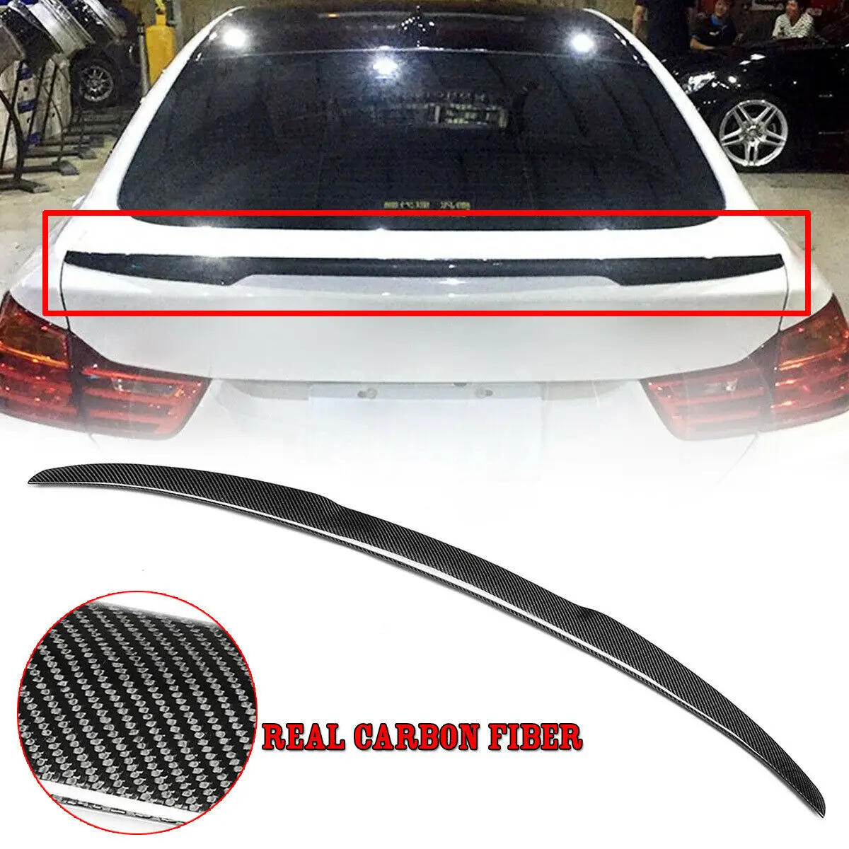 

Rear Spoiler Wing For BMW F36 428i 430i 435i Gran Coupe 2014-2018 4 Door Sedan M4 Style Carbon Fiber Trunk Lid Lip Splitter Trim