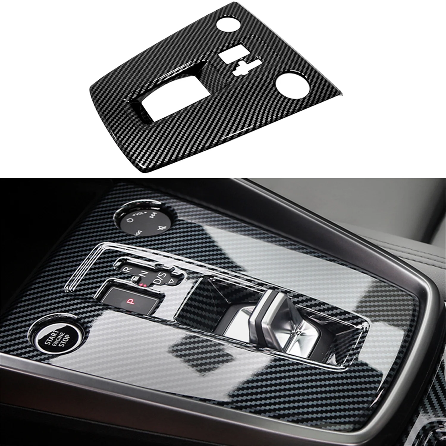 TPIC Pour Audi A3 8Y S3 2021-2025 Console Centrale En Fiber De Carbone Panneau D'écran De Tableau De Bord Autocollant De Garniture Accessoires De Réglage Intérieur De Voiture