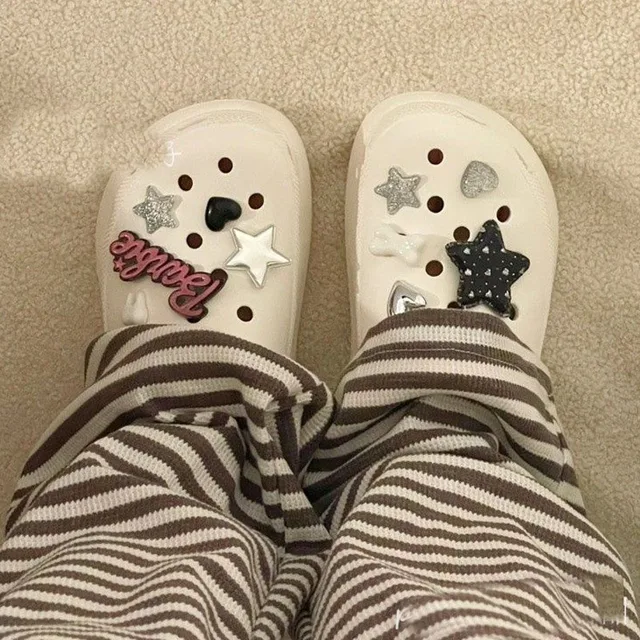 Barbie Croc Charms Kawaii Sandals Cartoon Decoration Slippers