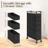 LASZOLA 5 Drawer Narrow Dresser Slim Cabinet Skinny Storage Tower Chest, Ideal for Small Spaces Bathroom Bedroom, Between Washer 3