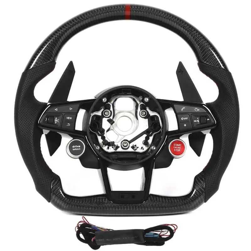 탄소 섬유 스티어링 휠 교체품, RS3 RS4 RS5 RS6 RS7 TT R8 2010-2021