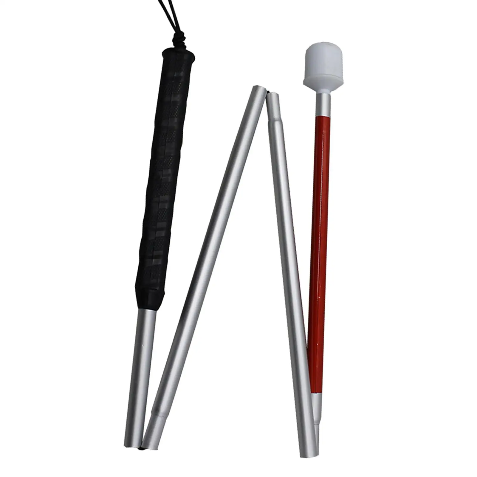 FoldingBlindCaneAdjustableFoldsDown4SectionsStableAntiSlip