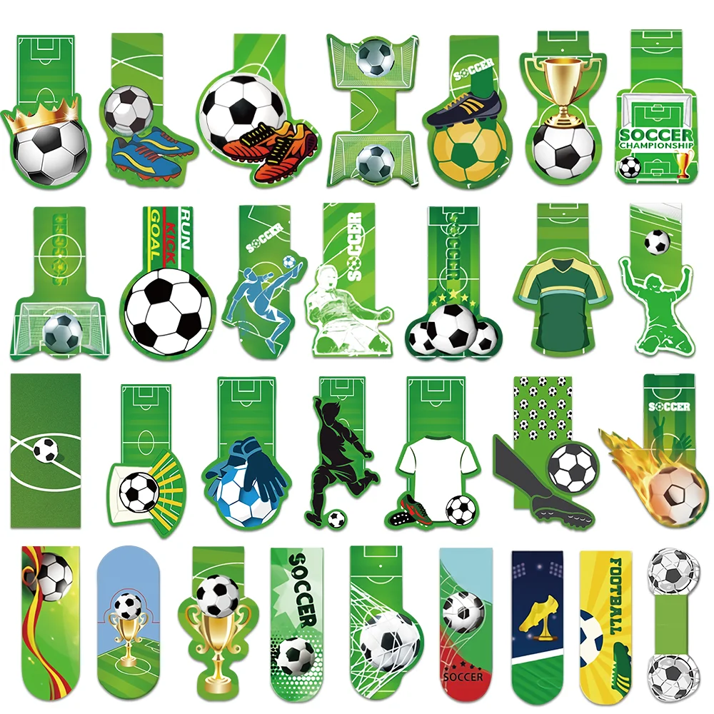 30PCS Creative Football-Themed Decorative Bookmarks