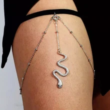 Beaded Chain Thigh Pendants Chain for Women Sexy Long Tassel Snake Pendants Leg Thigh Harness