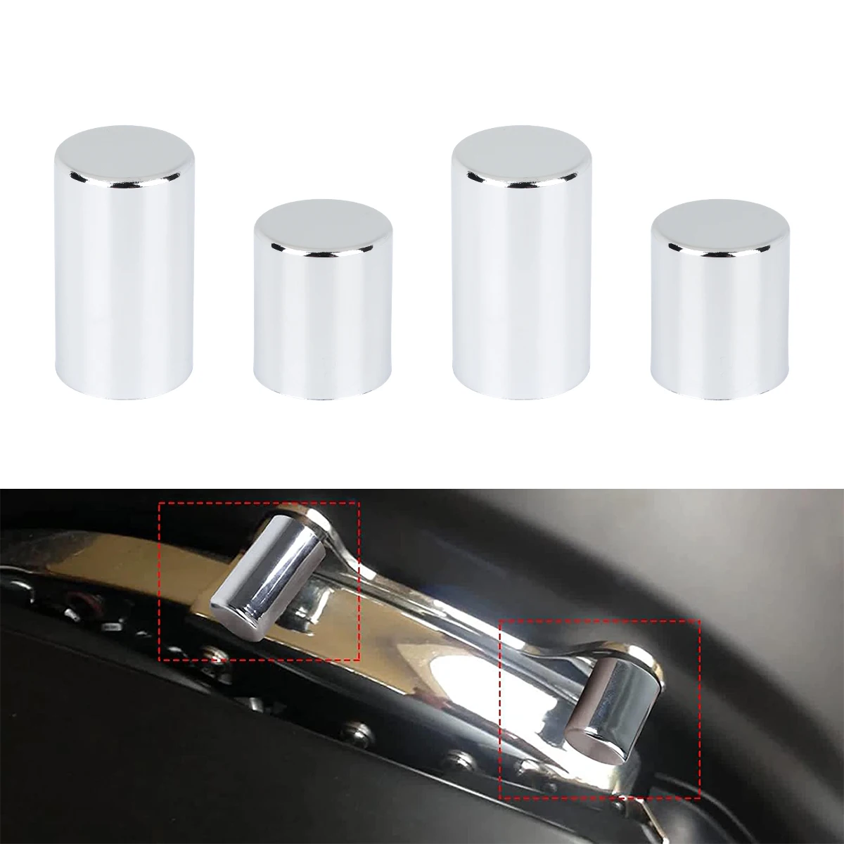 

4Pcs Chrome Docking Hardware Point Cover For Harley Touring Street Glide Electra Glide Road Glide Road King 2009-2021