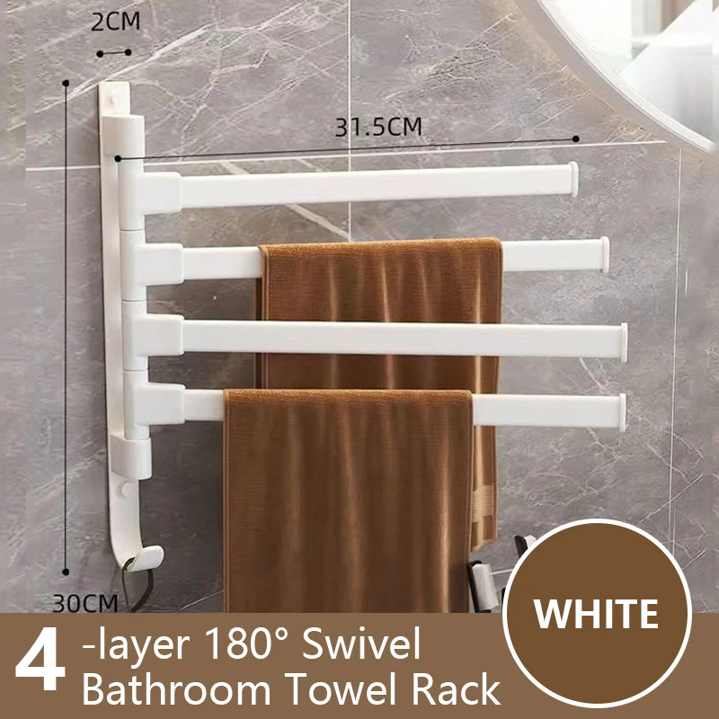 Bathroom Towel Rack Rotatable Towel Holder Space Aluminum 1/2/3/4/5-Bar Hanger Kitchen Kitchen Hanging Wall Mounted,towel holder,towel rack,bathroom facilities