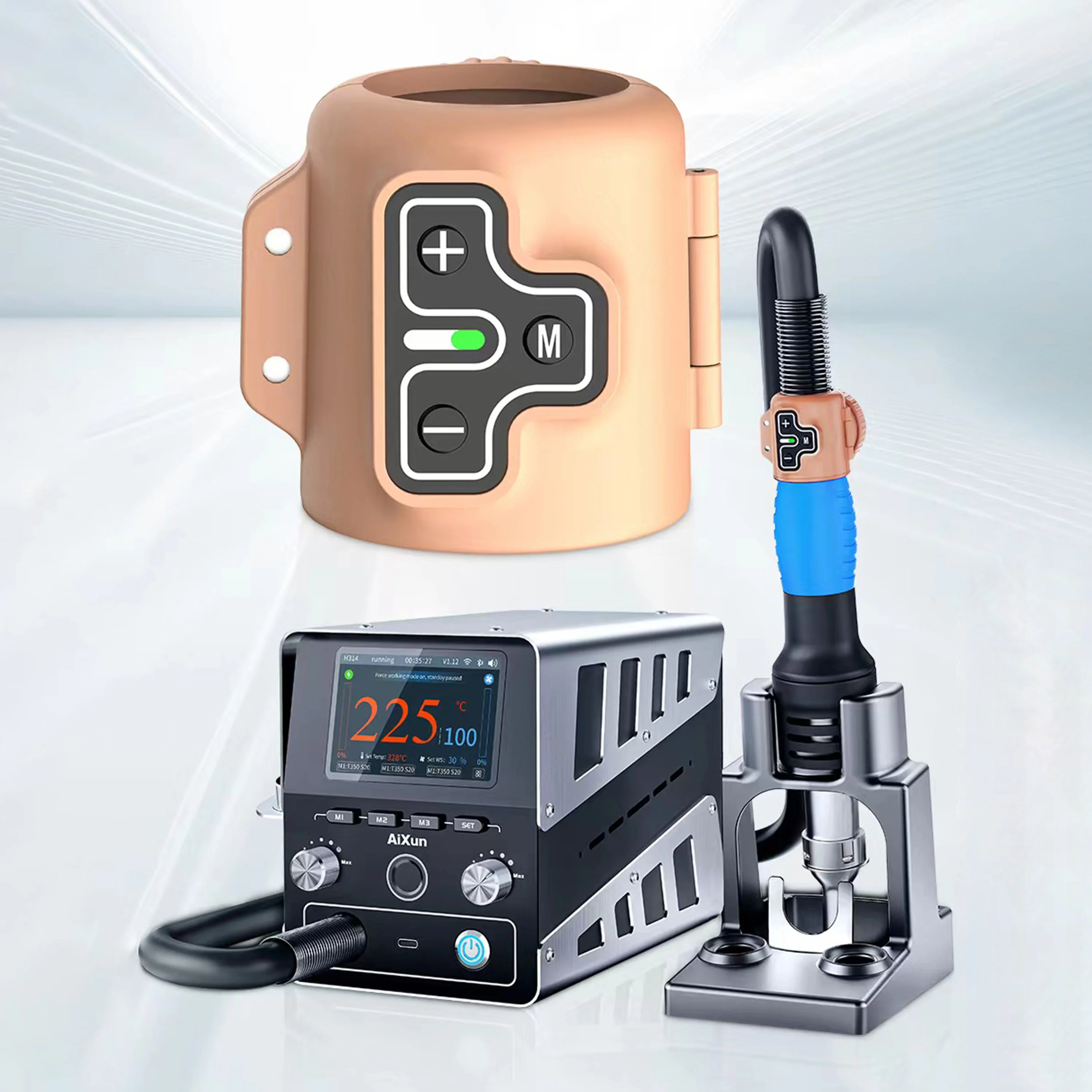 Aixun H314 1400W Smart Heat gun Soldering station Digital high power BGA rework heating station with 4 nozzles 3