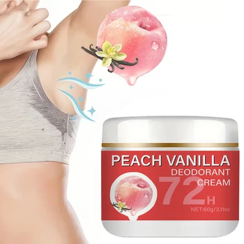 Peach Deodorant Underarm Cream - 72-Hour Long-Lasting Freshness, Floral Fragrance, Long-Lasting Odor Control - Gentle on Skin, Effective Anti-Sweat 1
