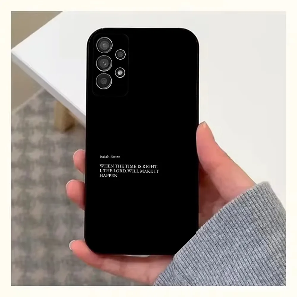 Spiritual Journey Black Silicone Phone Case - Inspirational Verse Design