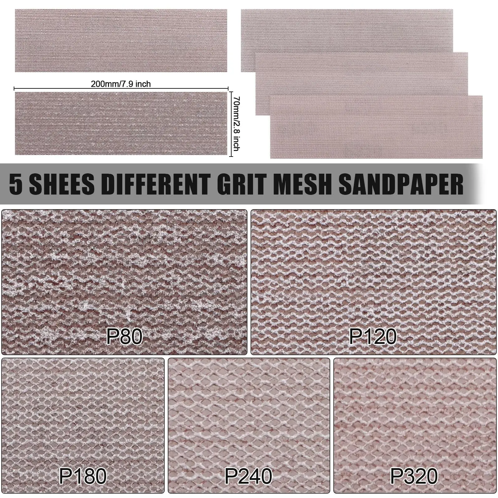 70&times;200MM Hand Multi-Hole Sanding Block Kit 10Pcs Dust Extraction Grip Face Block for Dust-Free Wood Polishing Car Detailing sandpaper tools
