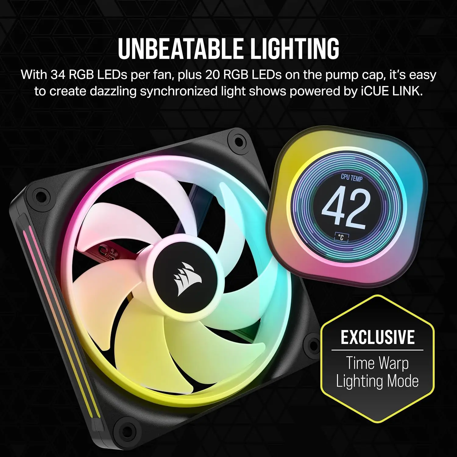CORSAIR iCUE Link H150i LCD Liquid CPU Cooler 360mm AIO - QX120 