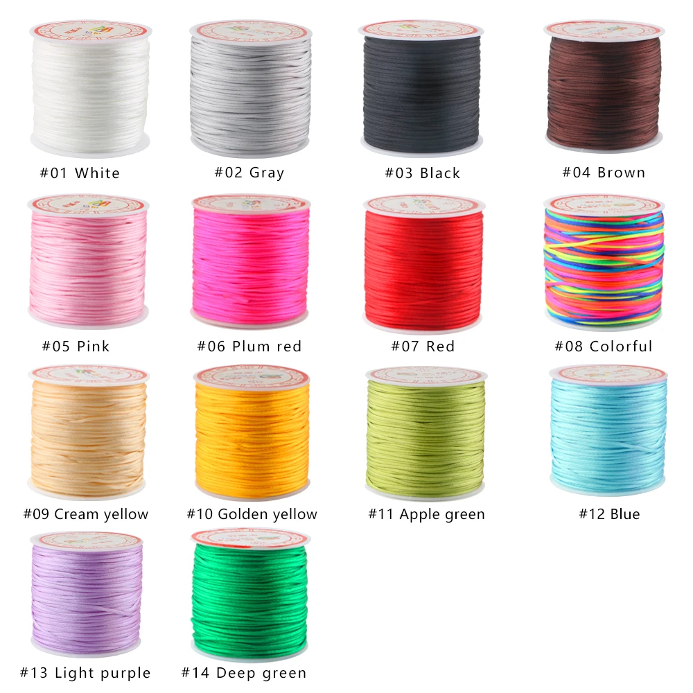 

1.5mm 55meter/Roll Multicolor 1Pc Cotton Cord Nylon Cord Thread String DIY Beading Braided Bracelet Jewelry Making Accessories