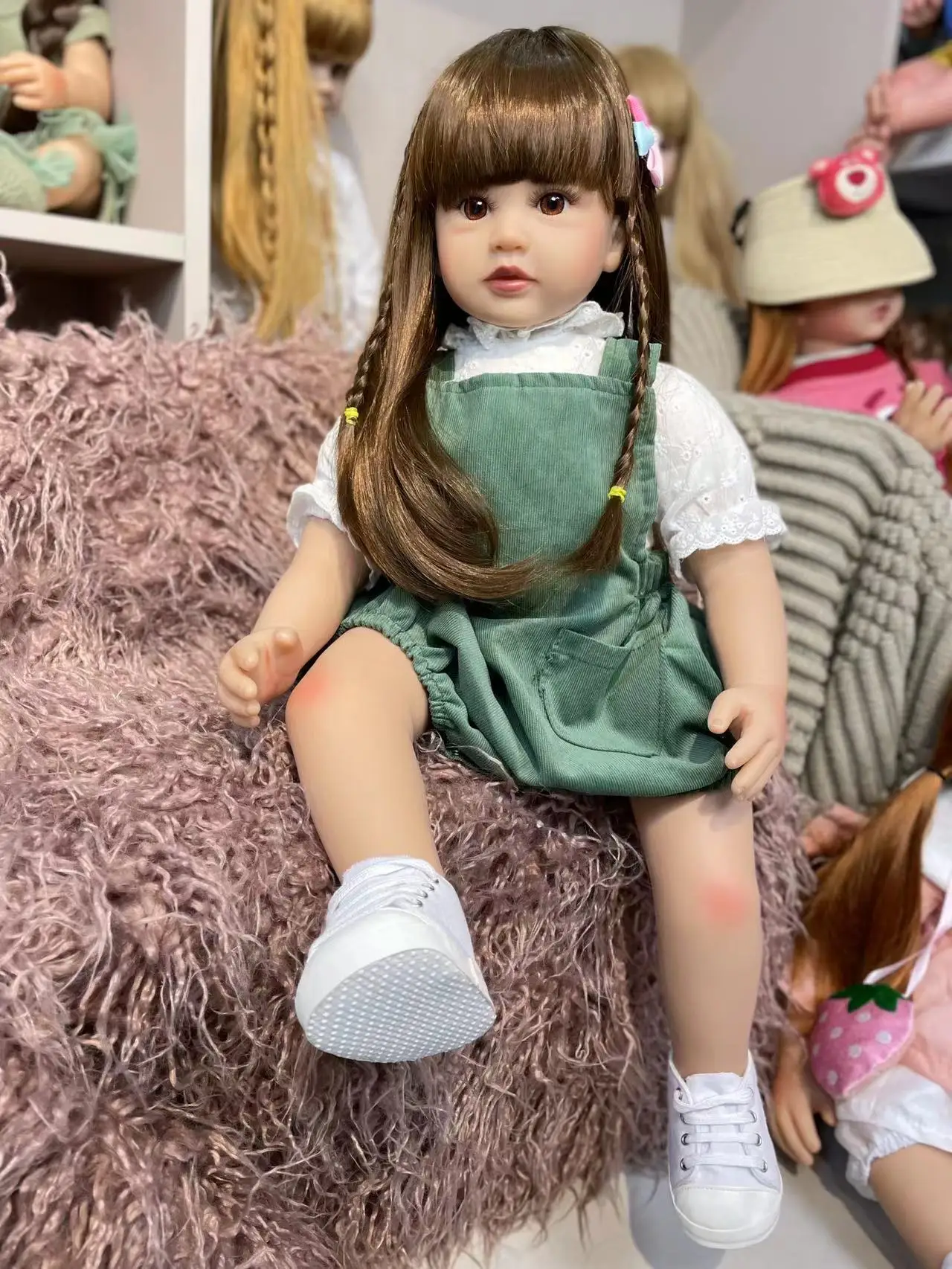 

24 Inch Bebe Reborn Bonecas Soft Silicone Cloth Body Realistic Reborn Toddler Girl Baby Dolls Bonecas Meninas