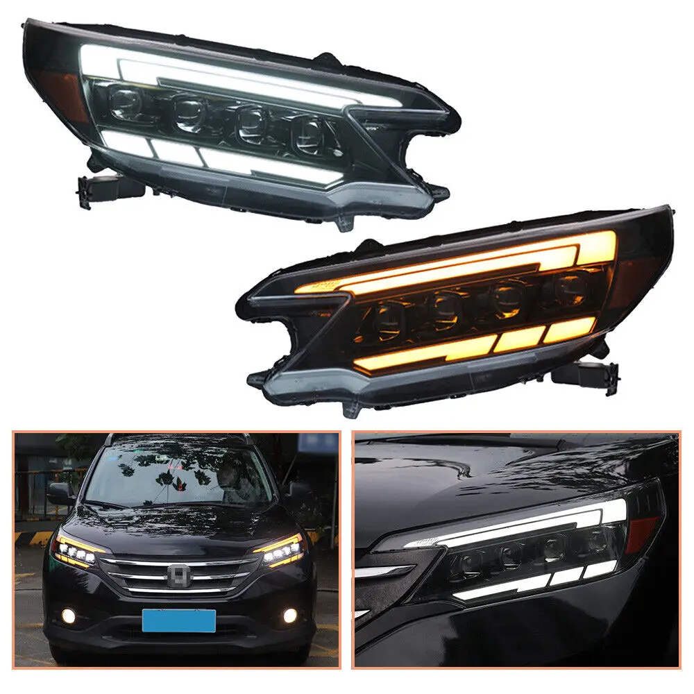 

LED Headlights Assembly For Honda CRV CR-V 2012 2013 2014 LED DRL Sequential Turn Signal