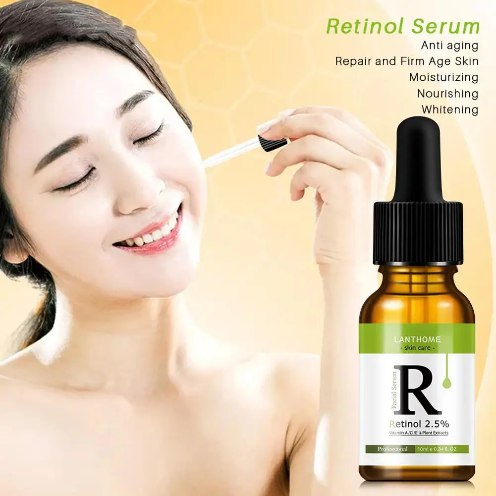 

10ml Retinol Serum Moisturize Fade Fine Lines Remove Dark Spots Collagen Serum Anti Aging Face Whitening Essence
