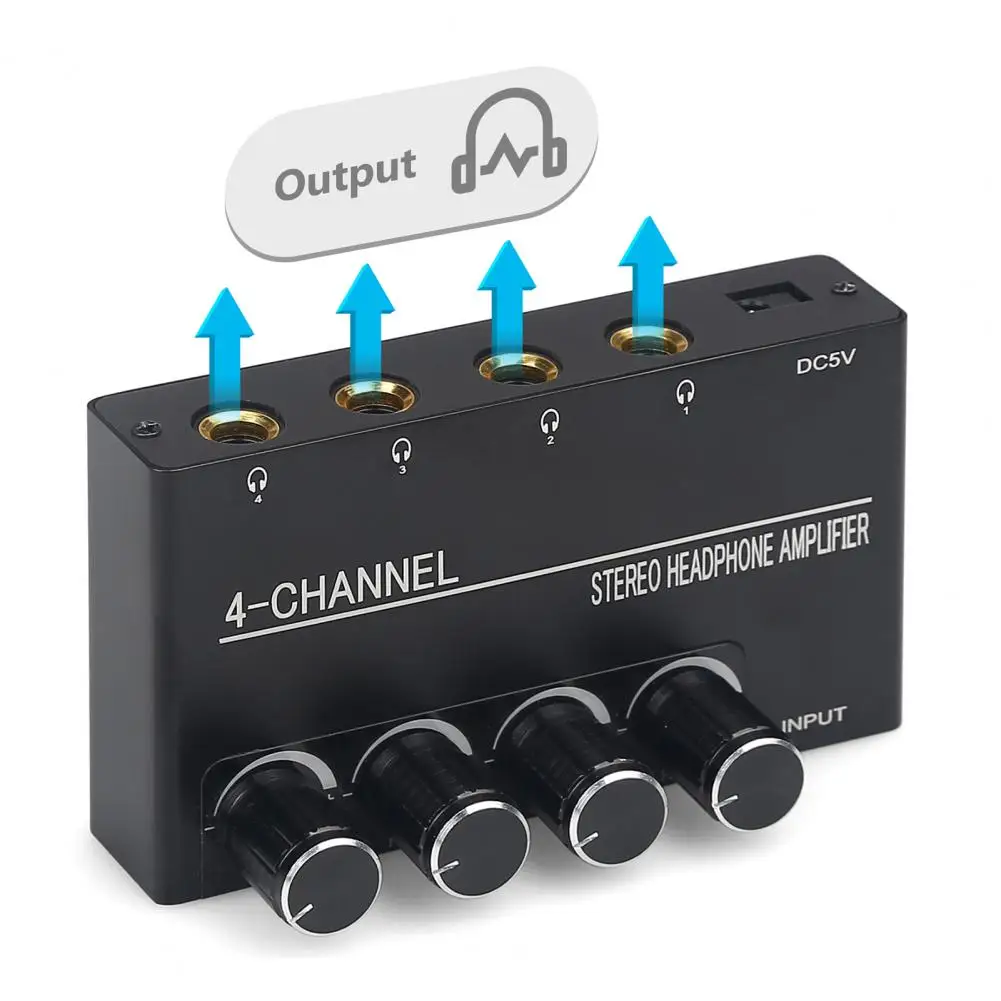 Ultra-low-noise Op Amps Ultra-compact 4-channel Headphone Amplifier with High Sensitivity No Delay Enhance Audio Experience