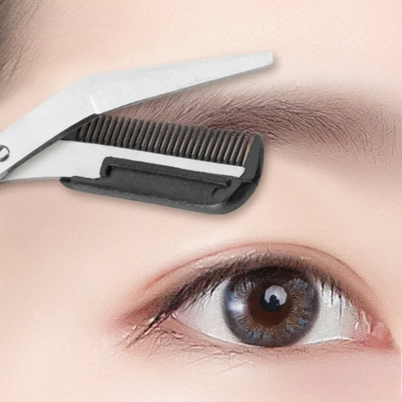 1Pc Safe Eyebrow Trimmer Scissors with Comb Makeup Tool eyebrow trimmer set,eyebrow scissors,eyebrow trimmer