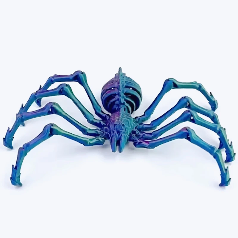 3D Printed Spider Movable Retractable Joint Fidget Toy Articulated Movable Elastic Spider Simulation Esktop Ornament Kid's Toy