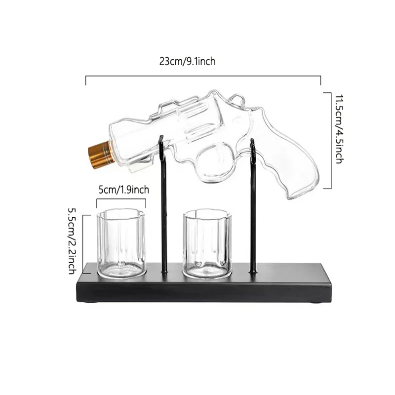 10.2 Oz Whiskey Pistol Decanter Set with Shot Glass Personalized Liquor Dispenser Cool Anniversary Gift Ideas Gifts for Men Dad