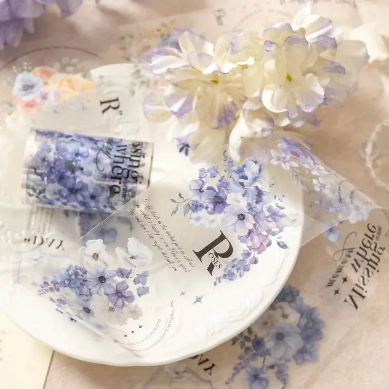 1Roll Speak Series INS Flower Handbook DIY Decorative PET Tape Smell the Flowers Stickers Adhesives Scrapbook 60mm*2m 3