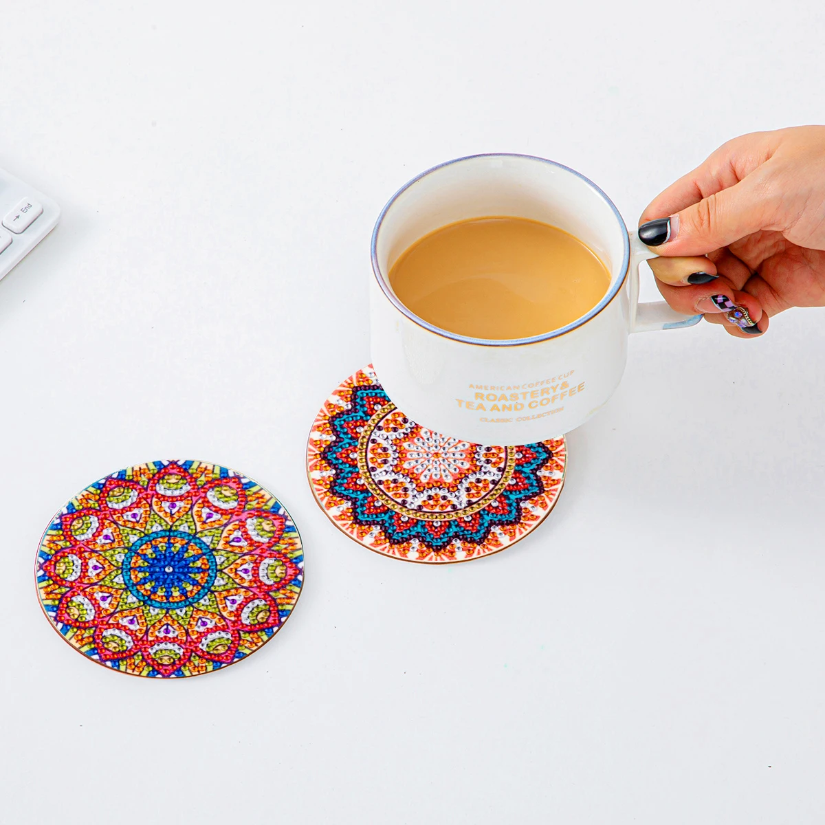 Diamond Painting Coasters 6pc/sets with Holder Mandala DIY Crafts For Adults Kits