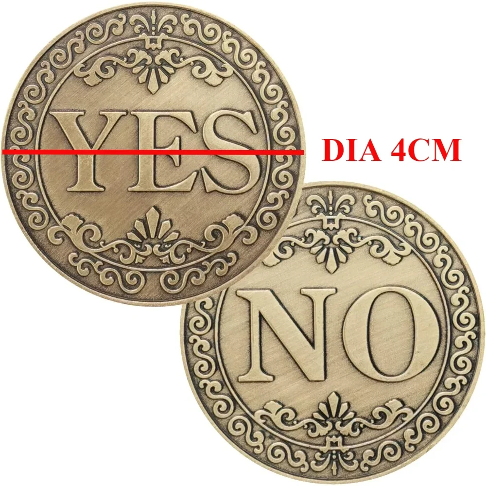 Bronze Yes or No Commemorative Coin Souvenir Non-currency Coins Game Novelty YES NO Letter Challenge Coins Decision Maker commemorative coin