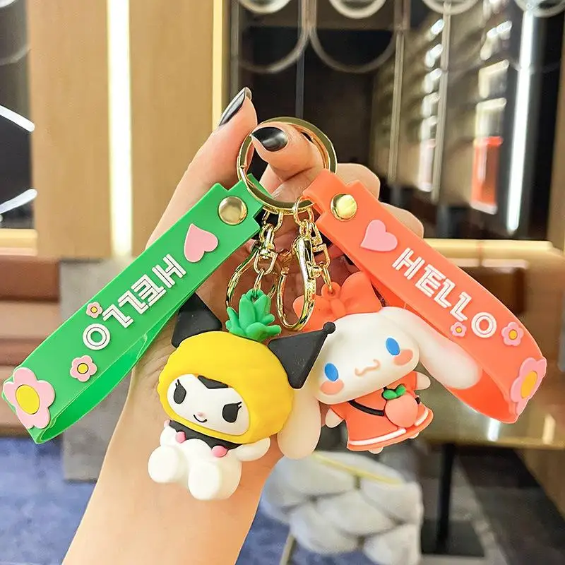 

Sanrio Hello Kitty Kawaii Key Chain Anime Cute Cartoon Cinnamoroll Couple Bag Pendant Keychain Pendant Small Gift Car Pendant