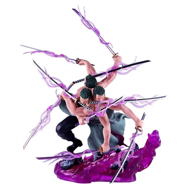 

One Piece 33cm Anime Figure Gk Roronoa Zoro Ashura Three Heads And Six Arms Nine Sabres Flow Action Figure Doll Kids Toys Gifts