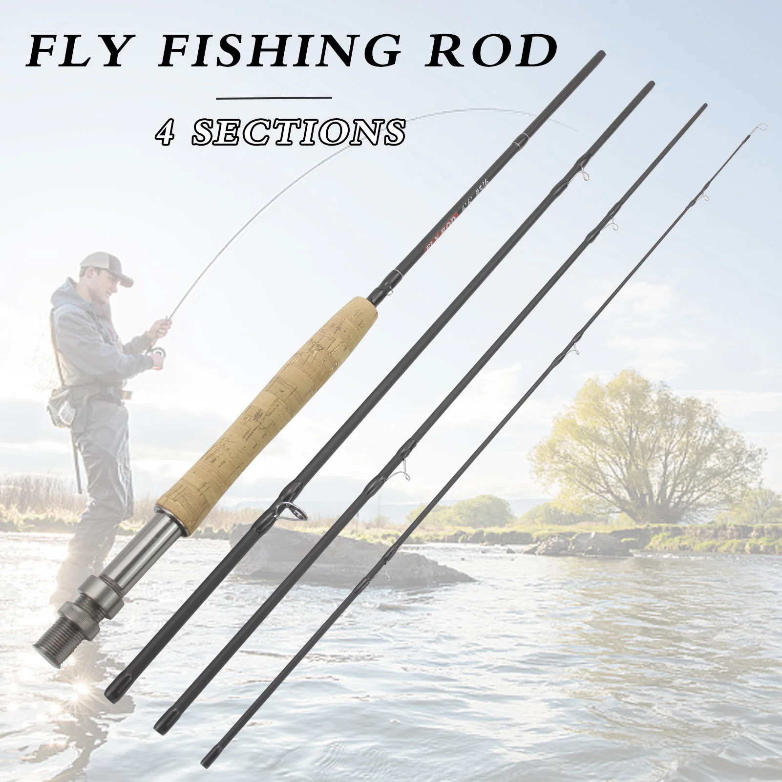 8ft 9ft 4 Section Fly Fishing Rod Portable Carbon UltraLight Slow Action Fly  Rod Cork Handle Lure Fishing Tackle Free Shipping - AliExpress